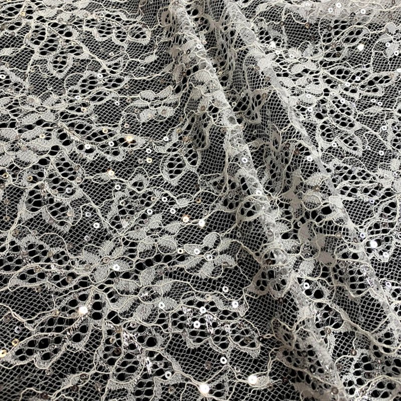 Lace Fabric Sequin Nylon Warp Knit for Women's Wear Wholesale Supplier 5